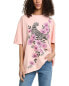 Фото #1 товара Project Social T Tiger Fleur Oversized T-Shirt Women's Pink Os