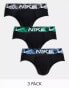 Nike Dri-Fit Essential Microfibre hip briefs 3 pack in black with tie dye waistbands