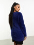 Фото #7 товара Threadbare Ivy fluffy v neck oversized jumper in navy