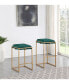 Nadia 2-Piece Square Metal Padded Seat Counter Height Stool Set
