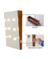 Фото #7 товара Wooden Wall Vanity Mirror Makeup Mirror Dressing Mirror With LED Bulbs