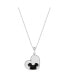 Фото #2 товара Disney mickey Mouse Stainless Steel Crystal Heart Necklace, Officially Licensed