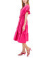 Women's Flutter-Sleeve Tie-Waist Tiered Side-Pocket Midi Dress