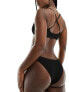 Фото #7 товара Weekday Ava structured brazilian bikini bottom in black