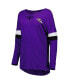 ფოტო #2 პროდუქტის Women's Purple Baltimore Ravens Athletic Varsity Lace-Up Long Sleeve T-shirt