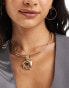 DesignB London torque choker necklace with swirl pendant in gold