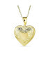 ფოტო #1 პროდუქტის Engrave Initials Traditional Keepsake Puff carved Leaf Heart Shaped Photo Locket For Women Holds Photos Pictures 18K Gold Plated Necklace Pendant