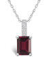 Фото #1 товара Macy's garnet (2 Ct. T.W.) and Diamond Accent Pendant Necklace in 14K White Gold