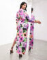 Фото #6 товара ASOS EDITION long sleeve cut out midaxi dress in purple graphic floral