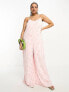 Фото #1 товара Glamorous Curve lace back strappy smock jumpsuit in pink floral