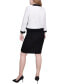 ფოტო #2 პროდუქტის Petite 3/4 Sleeve Textured Knit 2 Piece Dress Set