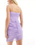 Фото #4 товара ASOS DESIGN Petite tie front cami mini dress with ruched skirt in lilac