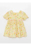 Фото #1 товара Lcw Baby Kare Yaka Kısa Kollu Desenli Kız Bebek Elbise
