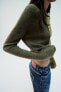 Фото #4 товара Двухцветный укороченный свитер ZARA