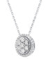 ფოტო #3 პროდუქტის Lab-Created Diamond Halo Cluster 18" Pendant Necklace (1/2 ct. t.w.) in Sterling Silver