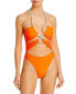 Solid & Striped 299563 Women The Ariana Halter Cutout One Piece Swimsuit Size S