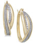 ფოტო #1 პროდუქტის Diamond Glitter Overlap Hoop Earrings (1/4 ct. t.w.) in 14k Gold-Plated Sterling Silver