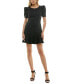 ფოტო #4 პროდუქტის Juniors' Puff-Sleeve Rhinestone-Trim Dress