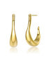 ფოტო #1 პროდუქტის 14K Gold Plated Assymetrical Open Hoop Earrings