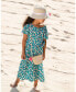 ფოტო #3 პროდუქტის Girl Smocked Waist Viscose Blouse Turquoise - Toddler|Child