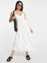 Фото #1 товара New Look frill strap midi dress with open back in white
