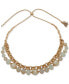 Фото #1 товара lonna & lilly gold-Tone White Carved Bead Chain 28" Frontal Necklace