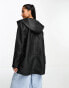 Vero Moda Petite raincoat with hood in black