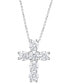 Фото #1 товара Lab Grown Diamond Cross Pendant Necklace (5 ct. t.w.) in 14k White Gold, 16" + 2" extender