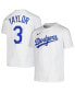 Big Boys Chris Taylor White Los Angeles Dodgers Player Name and Number T-shirt