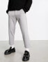 ADPT wide fit smart trousers in light grey