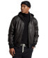 Фото #1 товара Men's Leather Hooded Jacket