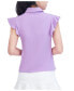 ფოტო #3 პროდუქტის Women's Ruffle Sleeve Performance Pique Polo Shirt