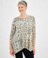 Фото #1 товара Women's 3/4 Sleeve Printed Jacquard Top, Created for Macy's