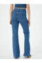 Фото #4 товара İspanyol Paça Kot Pantolon Önden Çift Düğme Detaylı Cepli - Victoria Flare Jeans
