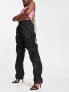 Фото #1 товара Missyempire ruched satin cargo trousers in black