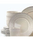 Round Stoneware 16 Piece Dinnerware Set, Service for 4