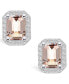 ფოტო #2 პროდუქტის Morganite (2-3/4 ct. t.w.) and Diamond (3/8 ct. t.w.) Halo Stud Earrings in 14K White Gold