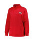 ფოტო #2 პროდუქტის Women's Scarlet Ohio State Buckeyes Plus Size Fleece Quarter-Zip Jacket