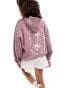 Фото #1 товара Pull&Bear tropical back print graphic oversized hoodie in deep pink