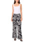 Фото #3 товара Women's Printed Wide-Leg Pull-On Pants