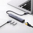 Фото #5 товара USB разветвитель сети и портов UGreen HUB adapter - серый, USB 3.0, 3x USB Ethernet RJ-45, USB-C PD