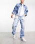 ASOS DESIGN baggy jeans with heavy rips in light wash