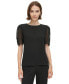 Women's Elbow-Length Button-Sleeve Top