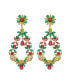ფოტო #1 პროდუქტის Gold-Tone Emerald and Ruby Accent Earrings