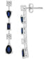 ფოტო #1 პროდუქტის Blue Sapphire (2 ct. t.w.) & White Sapphire (3/8 ct. t.w.) Linear Drop Earrings in Sterling Silver