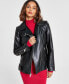 ფოტო #1 პროდუქტის Women's Oversized Faux-Leather Moto Jacket, Created for Macy's