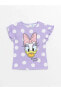 Фото #5 товара LCW baby Bisiklet Yaka Kısa Kollu Daisy Duck Baskılı Kız Bebek Pijama Takımı