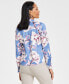 Фото #2 товара Women's Satin Floral-Print Tie-Front Blouse, Created for Macy's