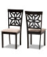 Samwell Modern and Contemporary Fabric Upholstered 2 Piece Dining Chair Set