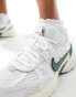 Nike V2K trainers in white and green